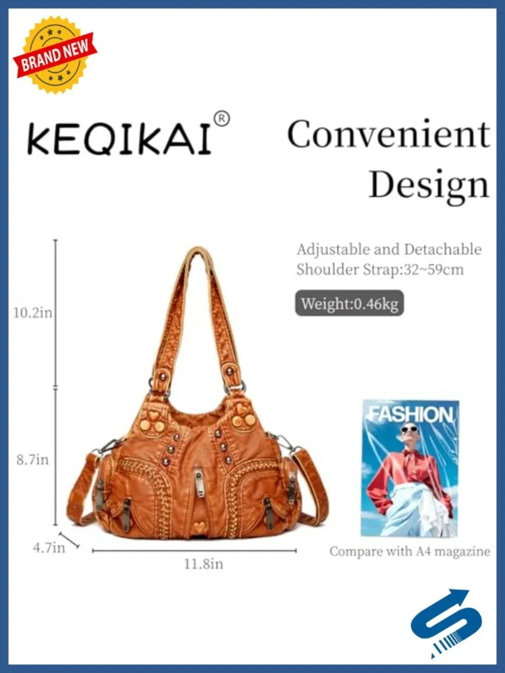 Small Hobo Crossbody Bag Faux Leather Multi-Pocket Tote Purse Shoulder Bag